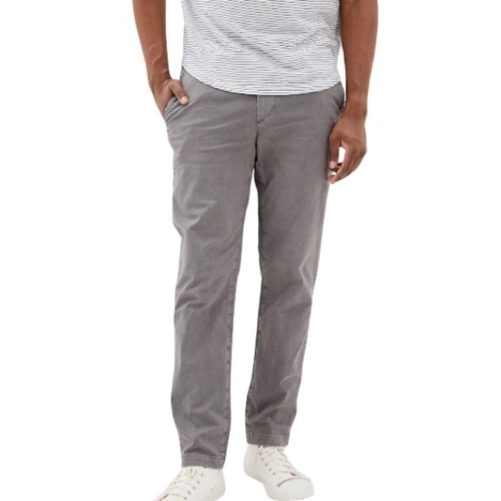 AMERICAN EAGLE Mens Grey Extreme Flex Original Straight Lived-In Khaki Pants 34